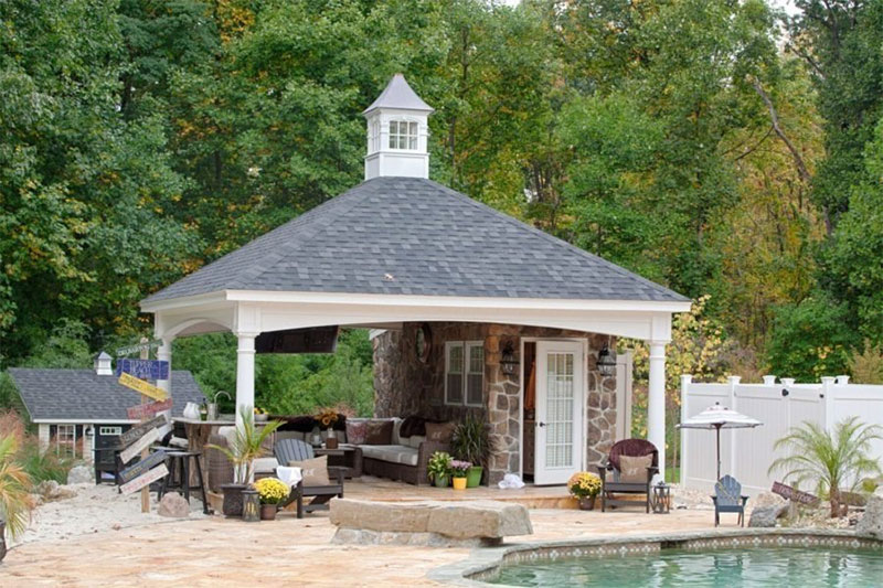 Pavilions are another outdoor structure that provides shade and style.