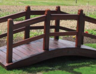 10’ Wood Rail Bridge with Stain