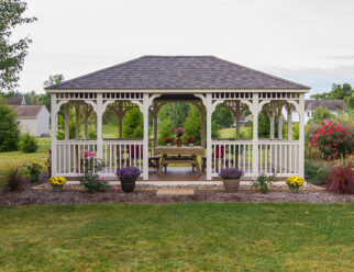 14'x20' Rectangular Country Style Tan Vinyl Gazebo