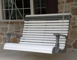 4′ Roll Back Two Tone Porch Swing 33″h x 53″w x 35″d