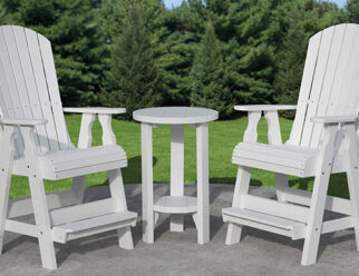 Pub Chairs 55″h x 30″w x 33″d Pub Table 22″ diameter x 34″h