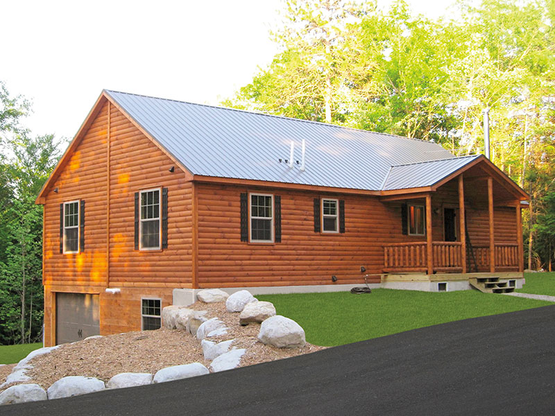 28′ x 48 Pioneer Log Sided Cabin with steeper 8-pitch roof