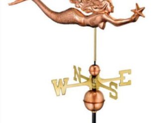 #966P Mermaid w/ StarDimensions: 31"L x11"H x 4"WPolished Copper