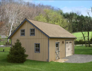 Two Story Board and Batten Wooden Garage