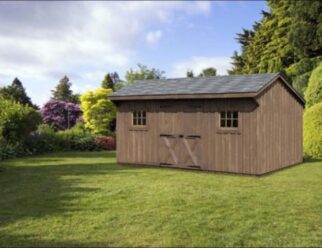 10' x 18' Oak Frame Manor Style Board and Batten Shed