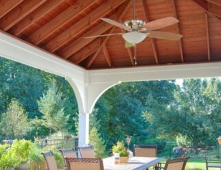 Interior Ceiling View of Grand Estate Vinyl Pavilion In Backyard