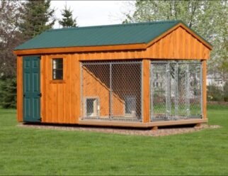 8x16 Wooden Double Wide Dog Kennel