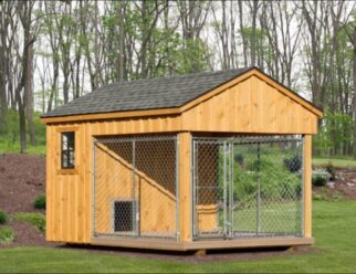 8x12 Wooden Dog Kennel With Single Cage
