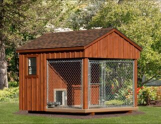 8x10 Traditional Wooden Single Cage Dog Kennel