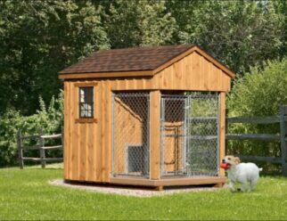 6 x 8 Traditional Wooden Single Cage Dog Kennel