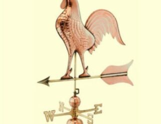 Estate Series Weathervane #616P, Barn Rooster - Dimensions: 37"L x 32"H (Polished Copper)