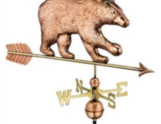 #695PA Bear w/ Arrow Dimensions: 38"L x 15"H x 3"W Polished Copper