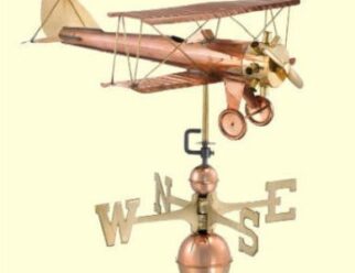 #9521P Biplane Dimensions: 22"L x 9"H x 22"W Polished Copper