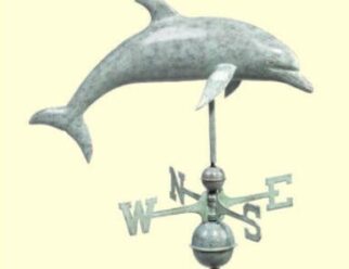 #9507V1 Dolphin Dimensions: 27"L x 16"H x 6”W Blue Verde Copper