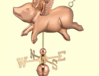 #9612P Flying Pig Dimensions: 24"L x19"H x12"W Polished Copper