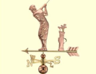 #561P Golfer Dimensions: 27"L x 30"H x 2”W Polished Copper