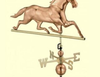 #580P Horse Dimensions: 33"L x 18"H x 4"W Polished Copper