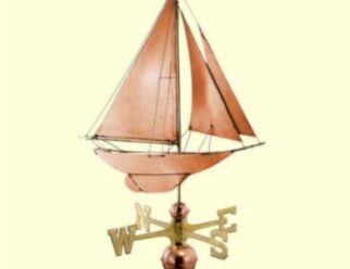 #909P Racing Sloop Dimensions: 24"L x 27"H x 5"W Polished Copper