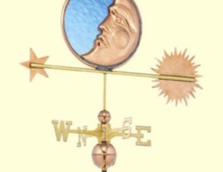 #678P Stained Glass Moon Dimensions: 33"L x 21"H x 2”W Polished Copper