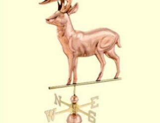 #638P Standing Deer Dimensions: 22"L x 27"H x 5"W Polished Copper