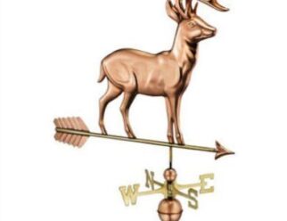 #638PA Standing Deer w/ Arrow Dimensions: 35"L x 29"H x 5"W Polished Copper