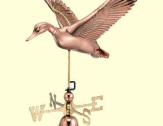 #9613P Flying DuckDimensions: 22"L x 20"H x 27"W (wingspan)Polished Copper