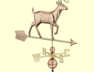 #968P White Tail Buck, Dimensions: 33"L x 23"H x 4"W Polished Copper