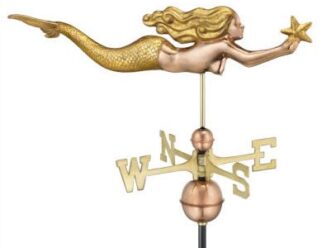 #966GL Mermaid w/ StarDimensions: 31"L x11"H x 4"WGold Tone