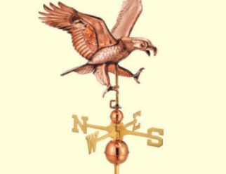 #659P Attack Eagle Dimensions: 17"L x 20"H x 26"W (wingspan) Polished Copper