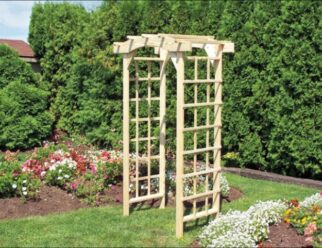 ARB16 Economy Square Arbor Shown with Rainbow Top 36” Wide Opening ~ 24” Wide Panels 24” Deep ~ 42” Wide