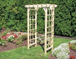 ARB16 Economy Square Flat Top Arbor Shown in pressure treated wood 24” Deep ~ 42” Wide