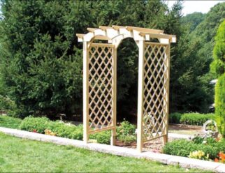 ARB10 Diamond 48” Round Top Arbor 67” Wide Opening ~ 42” Wide Panels42” Deep ~ 54” Wide