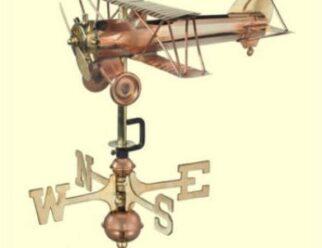 #8812P Biplane - Dimensions: 13"L x 5"H x 13"W (Polished Copper)