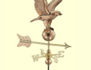 #8815P Eagle - Dimensions: 12"L x 19"H x 16"W (wingspan) Arrow: 21"L (Polished Copper)