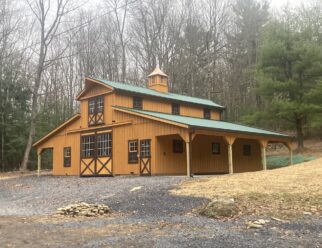 36 x 36 Monitor Barn with an 8 x 36 Lean-to on each side