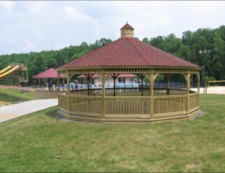 24′ Dodecagon Wooden Gazebo Shown with Dutch Style, Cupola, Asphalt Shingles