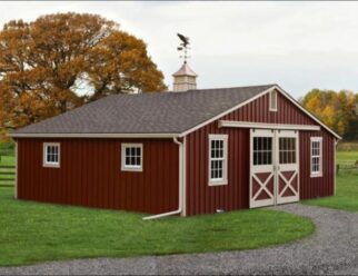 Modular – 30′ x 24′ Trailside Center Aisle Horse Barn
