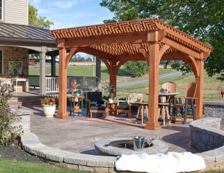 10' x 14 'Pine Wood Santa Fe Style Amish Pergola