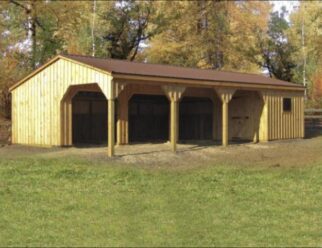 Modular – 12 x 44 Run-In Barn with Storage 12