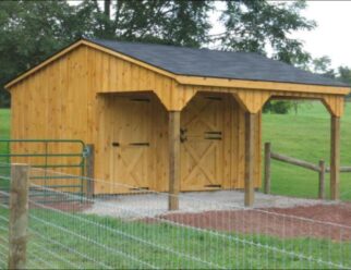 10 x 16 Shed Row Horse Barn with Service Door Shed Row Barns