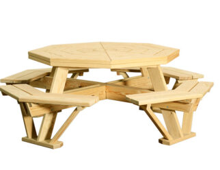 WO-PiT-520 - 4.3’ Octagon Table with Benches Attached