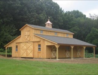 32 x 36 Monitor Barn with 8 x 36 Lean-to on each side