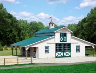 36 x 36 Monitor Barn with an 8 x 36 Lean-to on each side