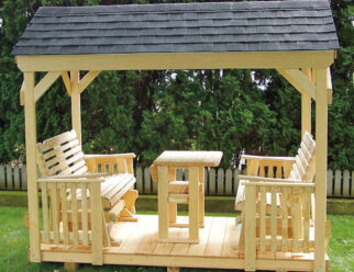 GS-275 Gazebo Glider Set with A-Frame Roof