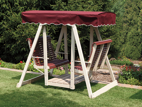 Amish Lawn Swings Gliders Wood Vinyl Polyvinyl