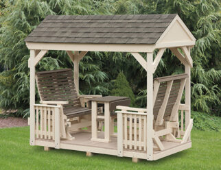 Poly Gazebo Glider Set with A-Frame Roof