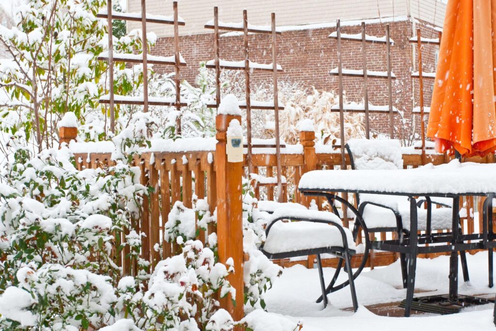 Winter patio furniture.