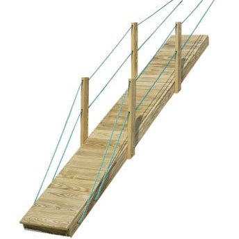 Wooden playset bridge ramp