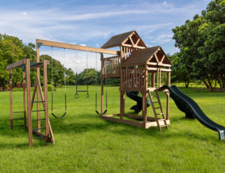 Amish built outdoor wooden swing set