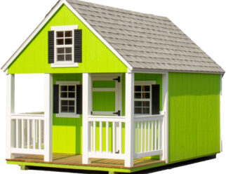 Lime green playhouse shed